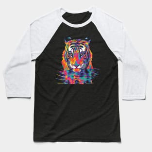 Rainbow Tiger Stare Baseball T-Shirt